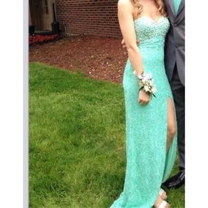 Teal Blue Prom Dress